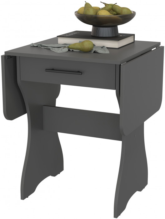 Стол обеденный раскладной с ящиком 6-02.120ТМграф, графит