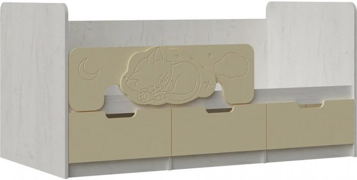 Юниор-4 Кровать 80х180 (Шарли бриз, Крафт белый)