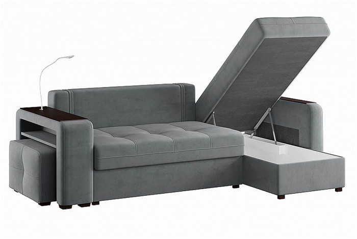 Диван угловой Smart 4 Б4-2Т-1Пф-Б3 Велюр Вивальди 8