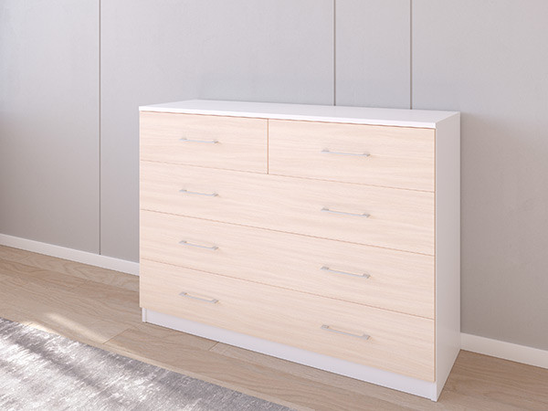 Комод 04/23 120х40х90 Белый/Дуб молочный