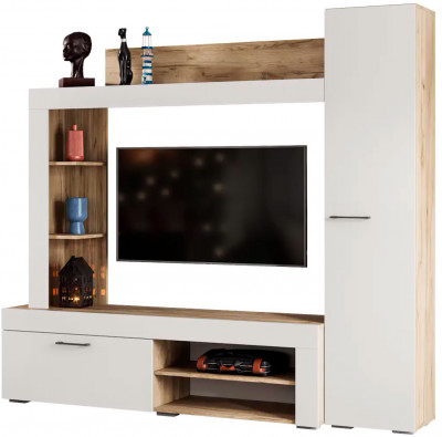 Гостиная "Николь" дуб крафт серый/софт айвори