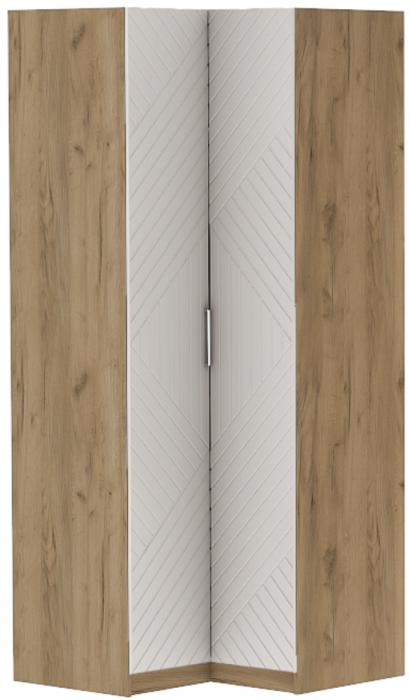 Шкаф угловой "Иннэс-7" - Крафт золотой/Тирамису матовый