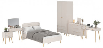 Афина Спальня 09-1200, цвет кашемир серый, сп.м. 1200х2000 мм., б/м, основание есть - фанера