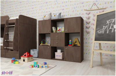 Стеллаж Джери (Ясень Анкор Темный/Ясень Анкор темный)