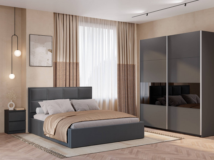 "Линда" КР-16 кровать 1,6 м Графит