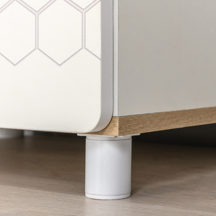 Эйп Детская № 7, цвет белый/дуб белый, 2 х сп. м. 800х1600 мм., б/м, основание есть, макс. нагрузка 80 кг., рекомендуемая высота матраса 120 мм.