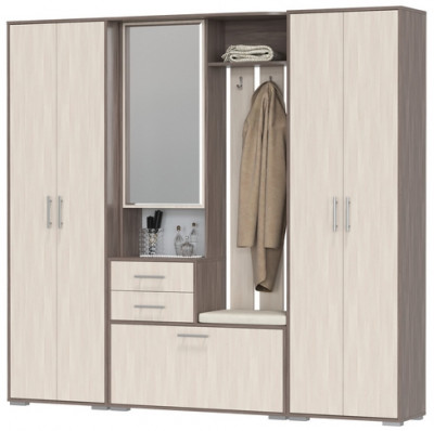 Прихожая Домино 4, бодега тёмный/бодега светлый