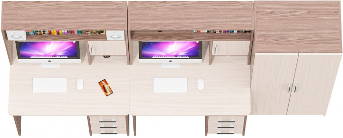 С-МД-СК9 Компоновка № 05, ясень шимо светлый/ясень шимо тёмный