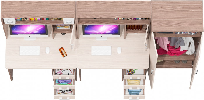 С-МД-СК9 Компоновка № 05, ясень шимо светлый/ясень шимо тёмный