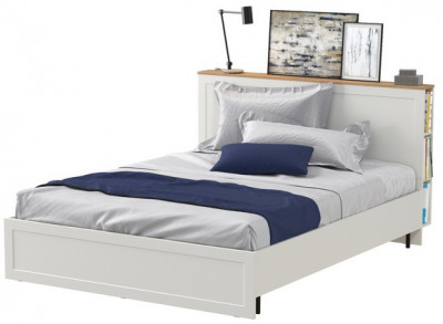 Остин 11.53 Кровать БЕЗ ортопеда, белый шагрень/дуб крафт золотой