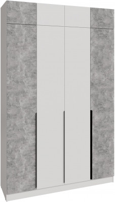 Шкаф 1,6 с антресолью Мадрид, Белый/Ателье светлое