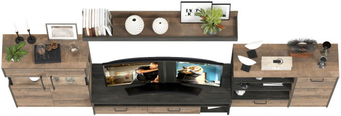 Трувор Гостиная 053, дуб гранж песочный/интра