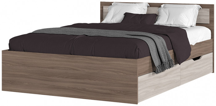 ГАРМОНИЯ КР 605 кровать с ящиками (1,452х0,78х2,032) шимо темный/шимо светлый