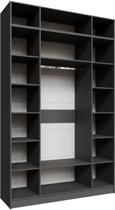 Шкаф 1,6 с антресолью Мадрид, Графит серый