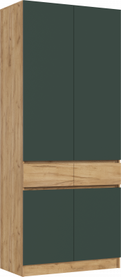 Роджинамиф Шкаф 2-х створчатый, Дуб крафт/Изумрудный