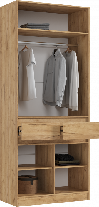 Роджинамиф Шкаф 2-х створчатый, Дуб крафт/Изумрудный