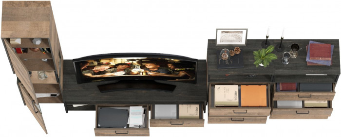 Трувор Гостиная 102, дуб гранж песочный/интра