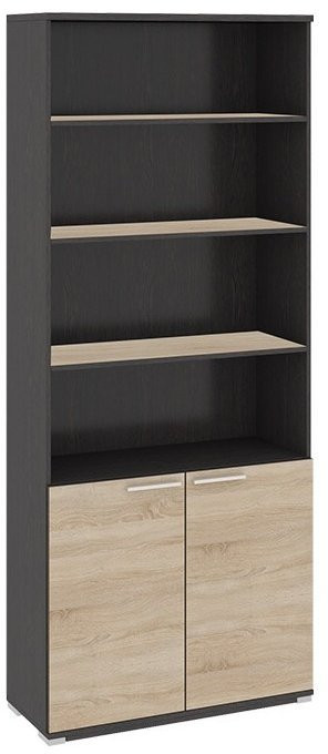 Успех-2 ПМ-184.16 Шкаф для документов с нишей и 2-мя дверями (Венге Цаво, Дуб Сонома)