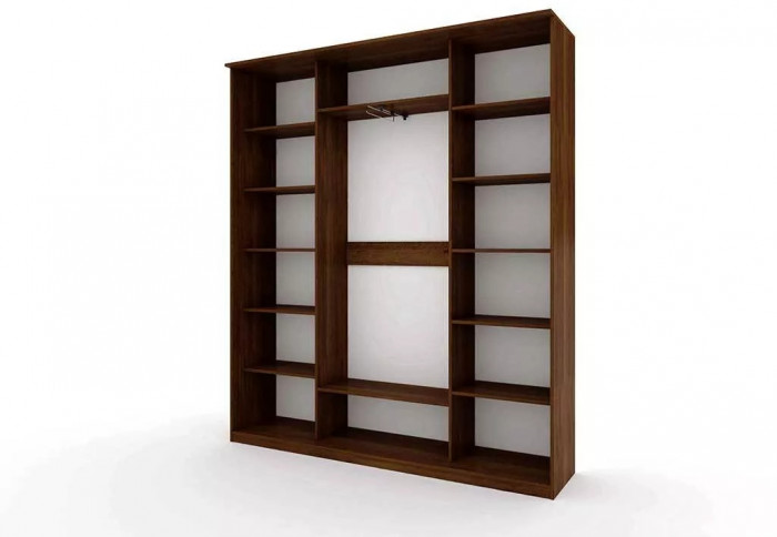 Шкаф купе Модерн 2076х450 3-х дверный 3-х секционный фотопечать №4 венге