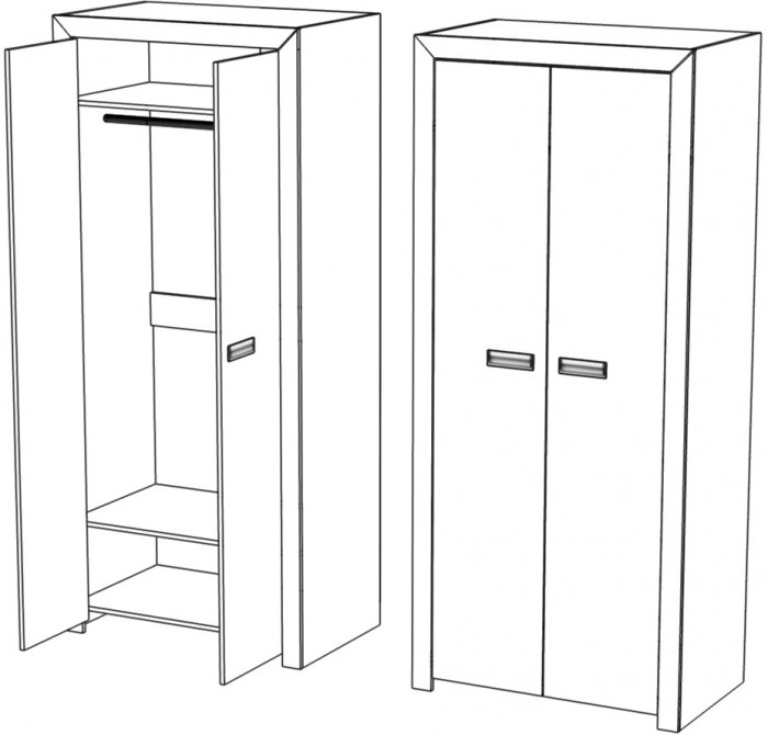 Шкаф двухдверный 