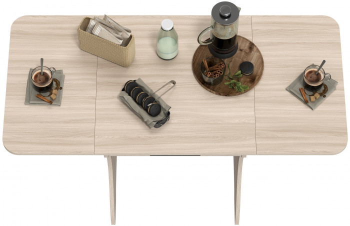 Стол обеденный раскладной с ящиком 6-02.120ТМяс.св, ясень шимо светлый