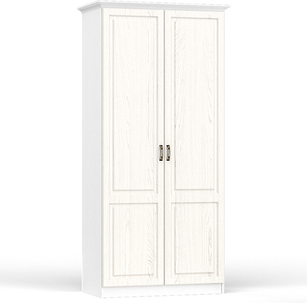 Ливерпуль Шкаф для одежды 13.134 + карниз, цвет ясень ваниль/белый, ШхГхВ 100х54,1х220,3 см.(без учёта карниза), 108,2х56,3х223,5 см.(с карнизом)