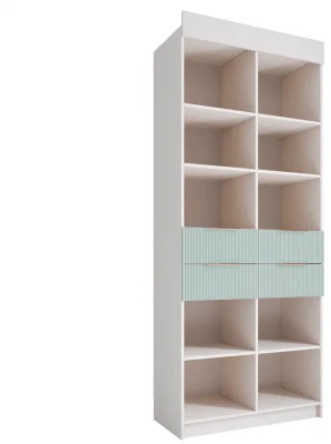 МС Лавис Стеллаж СД 900.1 + ручка-скоба 4 шт., Белый/Белый софт/Зеленый софт