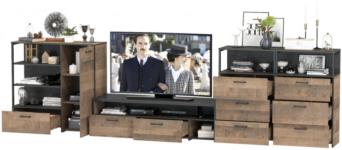 Трувор Гостиная 106, дуб гранж песочный/интра