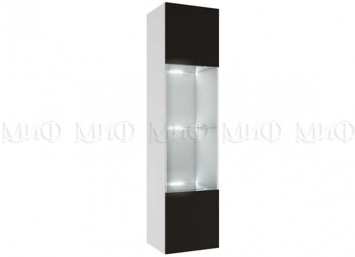 Флорис ШК-004 Шкаф-витрина однодверный, черный