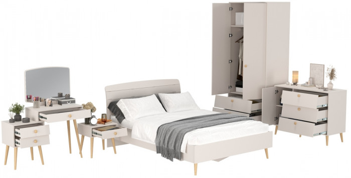 Афина Спальня 24-1400, кашемир серый