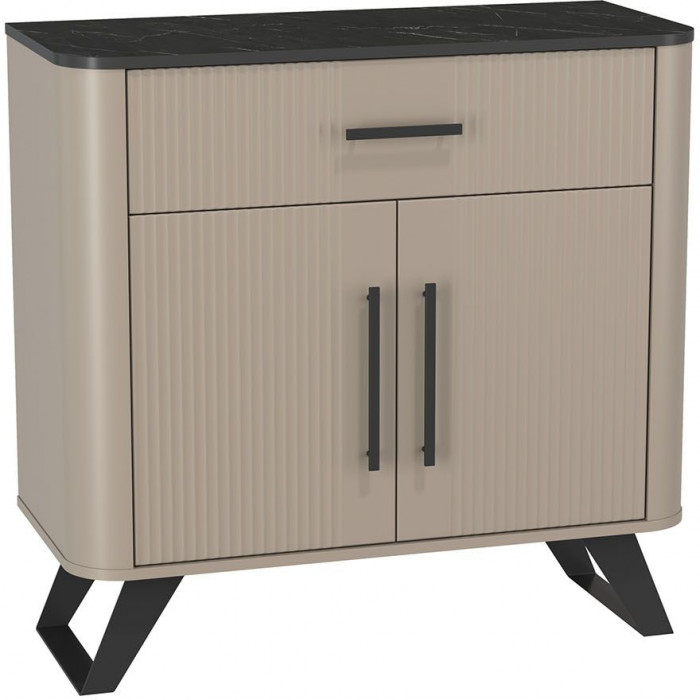 Фиделия комод 76.03 серый камень / мрамор черный