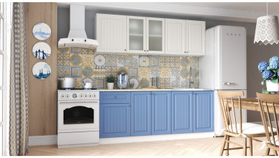 Кухня МДФ Хозяюшка 2000, Акация/Деним