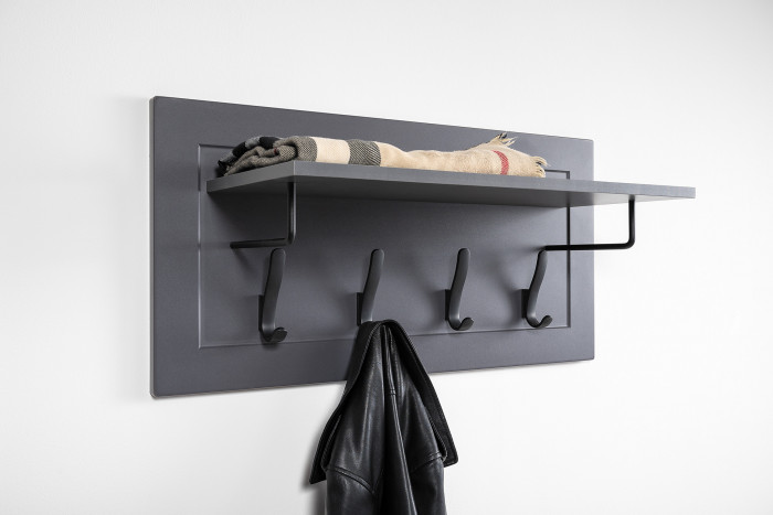 Остин 15.12 Вешалка + 15.12 Вешалка, белый шагрень/серый графит