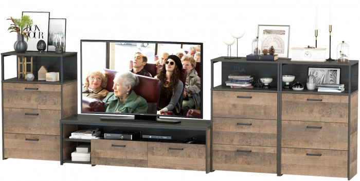 Трувор Гостиная 108, дуб гранж песочный/интра