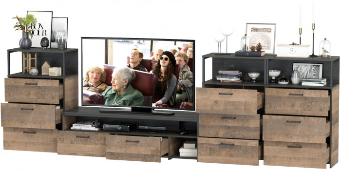 Трувор Гостиная 108, дуб гранж песочный/интра