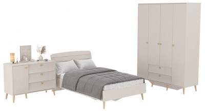 Афина Спальня 11-1200, цвет кашемир серый, сп.м. 1200х2000 мм., б/м, основание есть - фанера