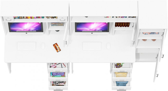 С-МД-СК9 Компоновка № 04, цвет белый шагрень, ШхГхВ 247х70х160 см., НЕ универсальная сборка