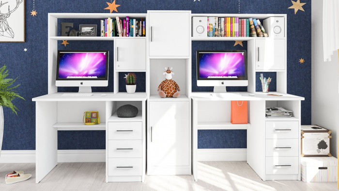 С-МД-СК9 Компоновка № 04, цвет белый шагрень, ШхГхВ 247х70х160 см., НЕ универсальная сборка