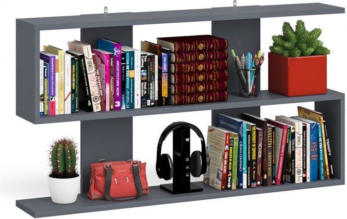 Мори Полка 1200, цвет графит, ШхГхВ 120х21х64,8 см., универсальная сборка