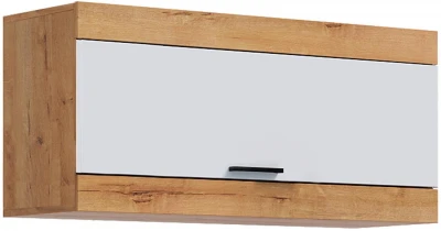 Прага Шкаф навесной, вотан/Белый глянец