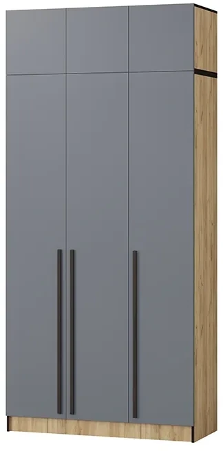 Шкаф Бастион 1500 №2 с антресолью, Графит/Дуб крафт золотой