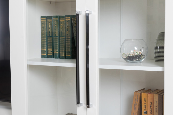 Валенсия Гостиная № 083, ЛДСП белый шагрень/МДФ белый шагрень