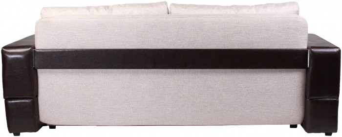 Диван-еврокнижка Манчестер 160х200, с подсветкой, велюр/экокожа бежевая/коричневая