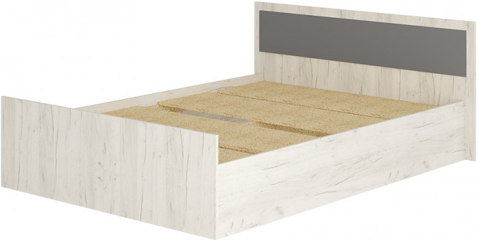 Кровать с реечным настилом Фиеста ЛИТ 140х200, Дуб крафт белый