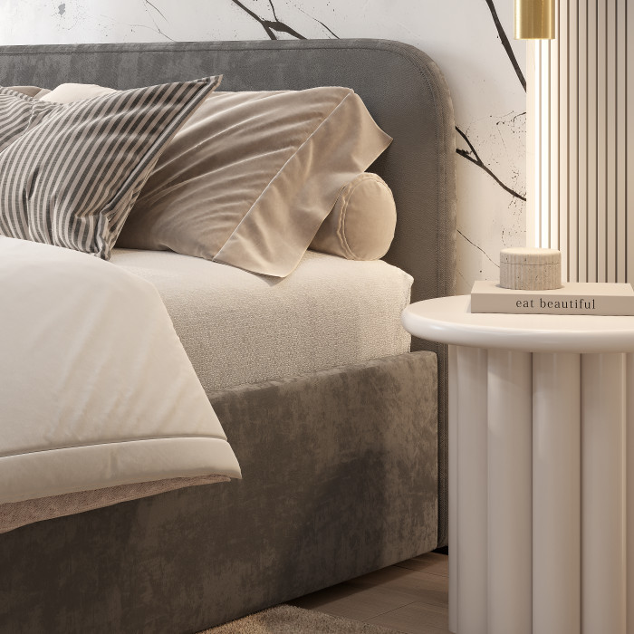 Кровать с основанием ЛДСП Лофт КР-18 (1,6м), Хром