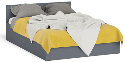 Мори Кровать 1400, цвет графит, ШхГхВ 143,5х203,5х70 см., сп.м. 1400х2000 мм., без матраса, основание есть