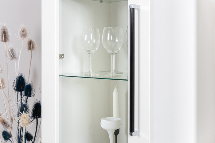 Валенсия Гостиная № 055, ЛДСП белый шагрень/МДФ белый шагрень