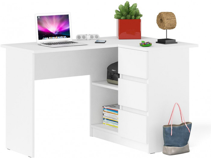 Мори компьютерный стол МС-16 правый, белый