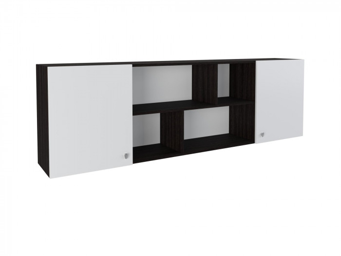 Полка надкроватная Венге/Белый