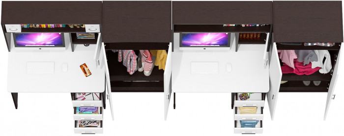 С-МД-СК9 Компоновка № 08, венге/белый шагрень